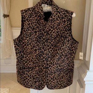 Talbots leopard vest